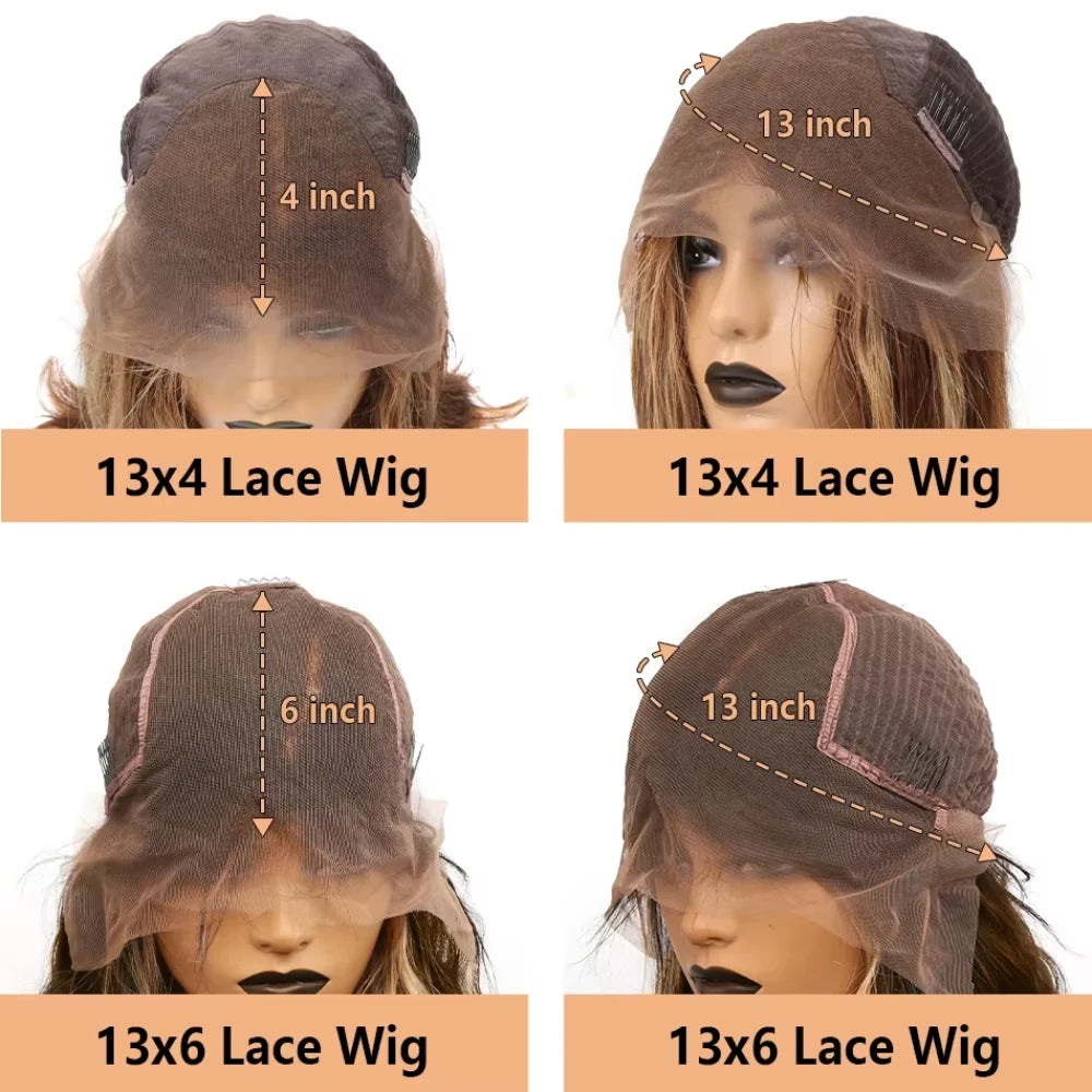 Chocolate Brown Body Wave 13x6 HD Lace Frontal Wig – Pre-Plucked 13x4, 220% Density 40 Inch