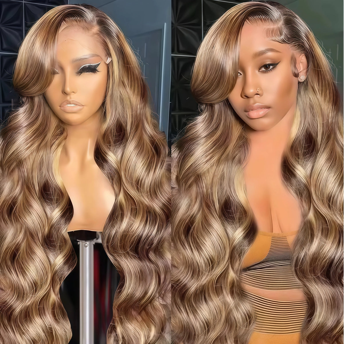 Ombre Honey Blonde Body Wave Glueless HD Lace Wig – 13x6, 13x4 & 5x5, Up to 46 Inch