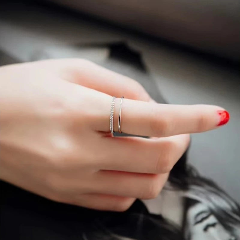 925 Sterling Silver bowknot zircon Open Rings For Women fashion Prevent Allergy Sterling-silver-jewelry