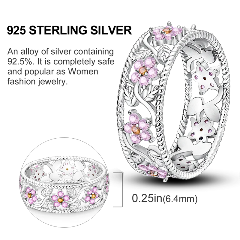 925 Sterling Silver Rings Infinite Love Sun Moon Eye Flower Ring For Women Original Wedding Ring Jewelry Gift