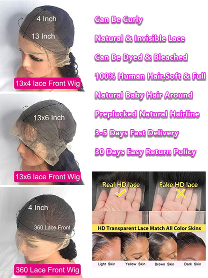 Body Wave 200% Real Density 13x6 HD Transparent Lace Front Wig – 13x4 & 360 Pre-Plucked