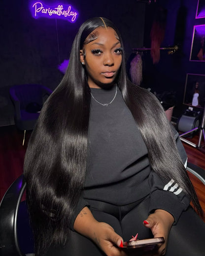 Black Straight HD Lace Frontal Wig for Black Women – Pre-Plucked 13x6 & 360, 250%
