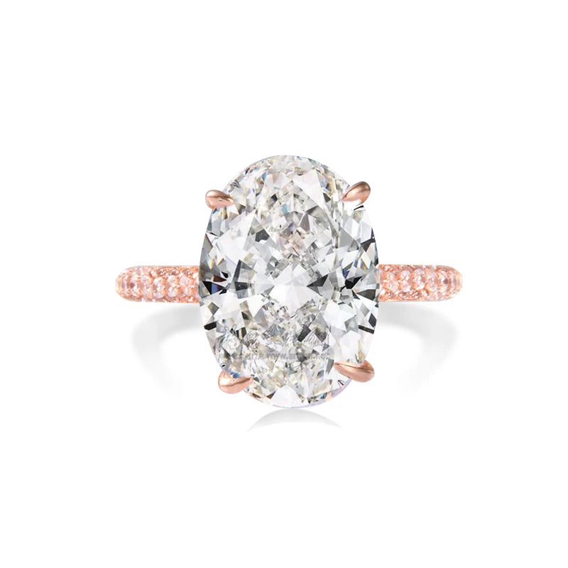 Luxury 925 Sterling SILVER Oval Square Simulated Diamond Rings Finger For Cocktail ENGAGEMENT WEDDING Women JEWELRY