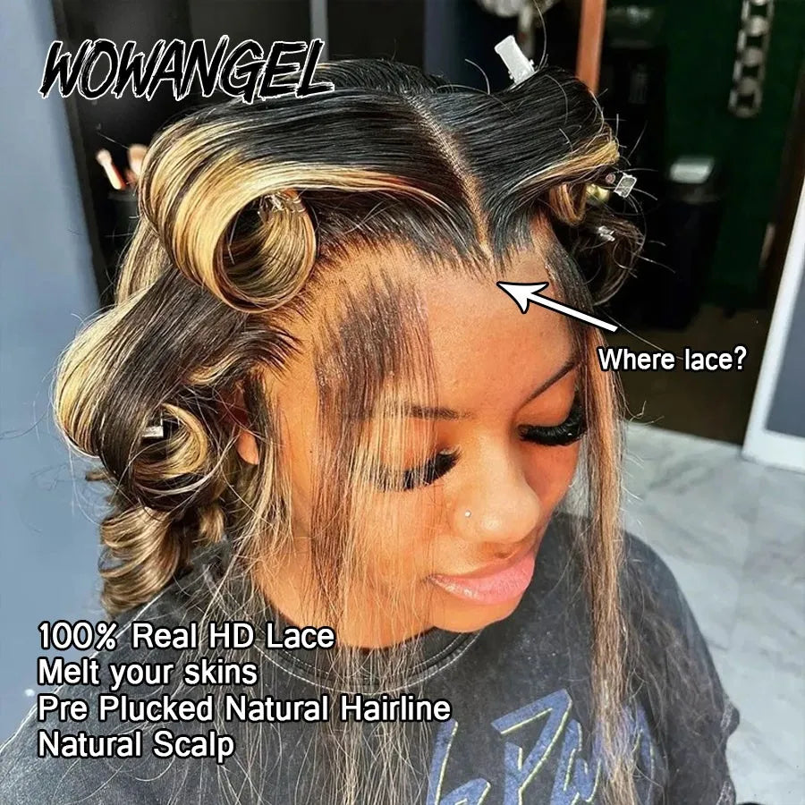 1B/27 Highlight Colored Body Wave 13x6 HD Lace Frontal Wig – 34 Inch Melt-Skin 13x4