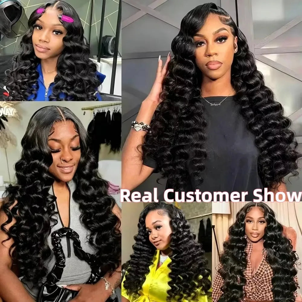 Loose Deep Wave Hair Bundles – Remy Human Hair Weave, 3/4 Bundle Deals, Natural Black