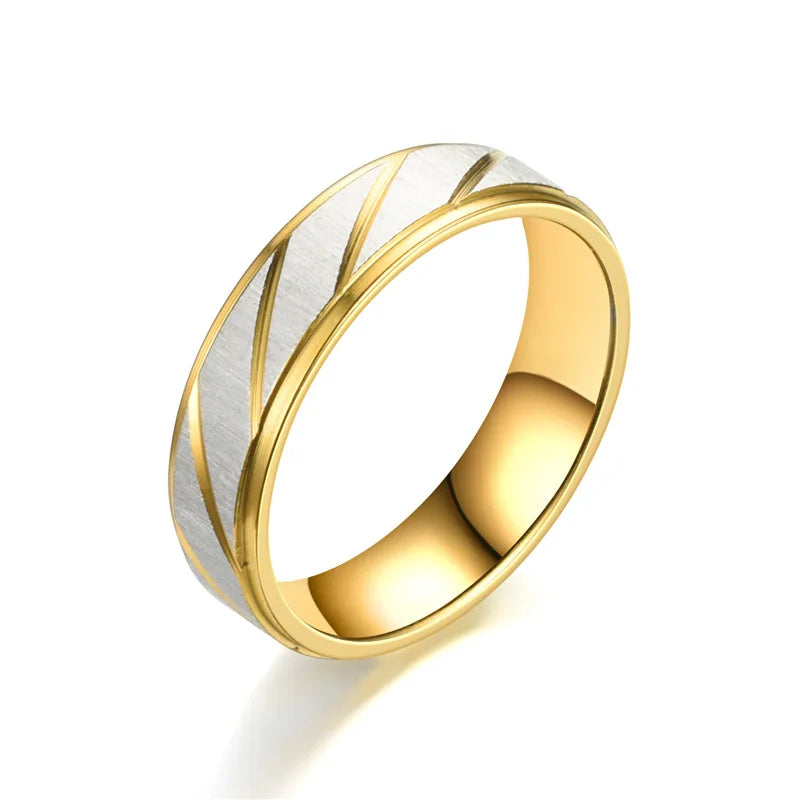 New Unique Wave Pattern Couple Rings For Men Women High Quality Stainless Steel Ring Engagement Wedding Rings Jewelry Gift