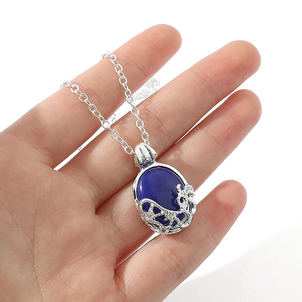 Popular Movie Fashion Necklace Elena Gilbert Vervain Romantic Crystal Pendant Necklace For Women Charm Jewelry Gifts