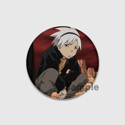 58MM Anime Soul Eater Pins Tinplate Brooch Figure Badge Handmade Brooches for Backpack Clothes Decoration Fashion Jewelry Gifts