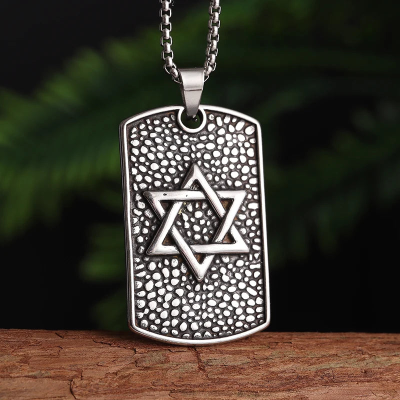 Stainless Steel 7 Archangel Seal Necklace Men's Solomon Kabbalah Seal Pendant Supernatural Protection Amulet Magical Jewelry