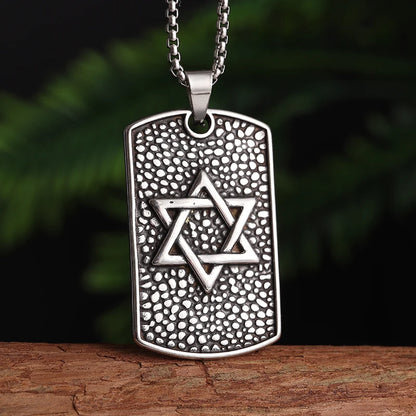 Stainless Steel 7 Archangel Seal Necklace Men's Solomon Kabbalah Seal Pendant Supernatural Protection Amulet Magical Jewelry