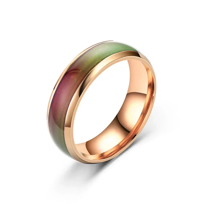 5 Colors Stainless steel Changing Color Rings Mood Emotion Feeling Temperature Rings For Women Men Couples Rings Tone Jewelry