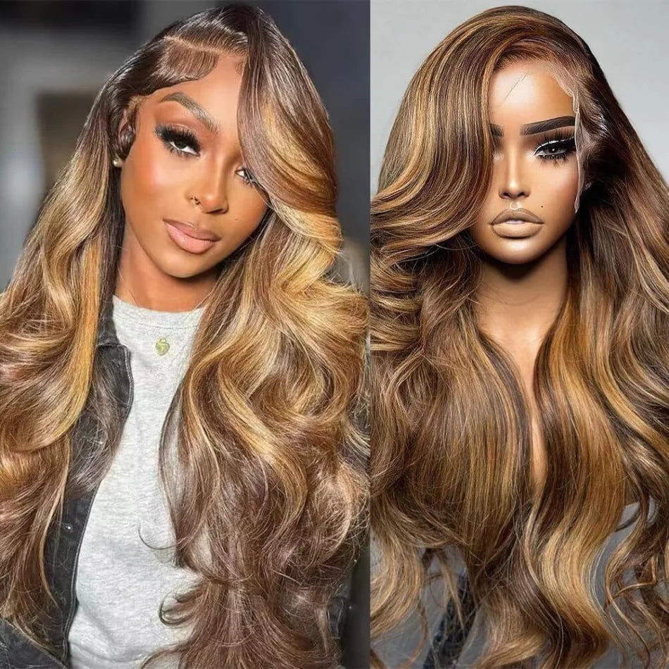 4/27 Highlight Honey Blonde Body Wave HD Lace Frontal Wig – Pre-Plucked 13x4 & 13x6