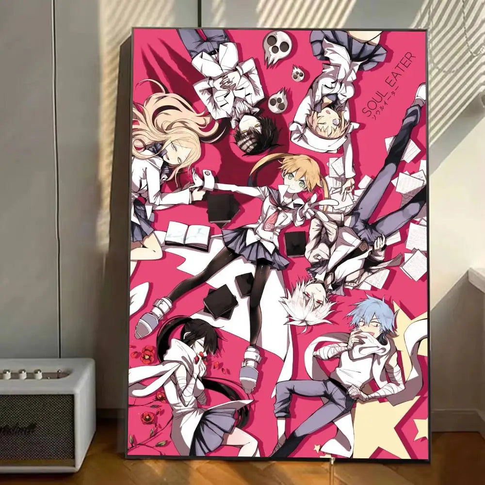 Anime Soul Eater Poster Gallery Prints Self Adhesive Home Decor Decoration Wall Decals Living Room Sticker