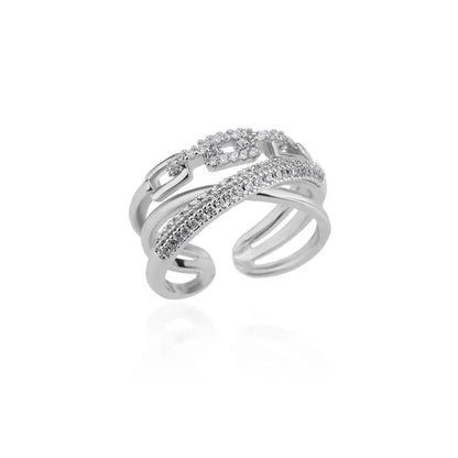 Stainless Steel Round Rings For Women Zircon Geometric Gold Color Crystal Ring Aesthetic Wedding Party Jewerly Gift Bague Femme
