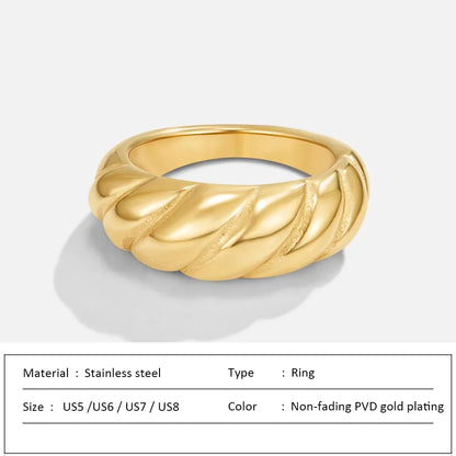Waterproof Stainless Steel Ring for Women Non-fading Heart Ring Stylish Metal Rings Simple New Jewelry Wholesale Dropshipping
