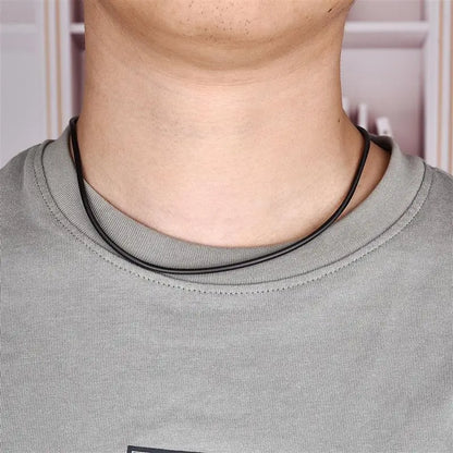 Rubber Rope Necklace & Bracelets For Men Women Fashion Jewelry Gift Casual Round Neck Black Necklace DIY Rope