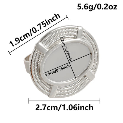 1Pc Stainless Steel Waterproof Women Personality Textured Chunky Open Rings Vintage Hollow Irregular Multi-layer Anillos Jewelry