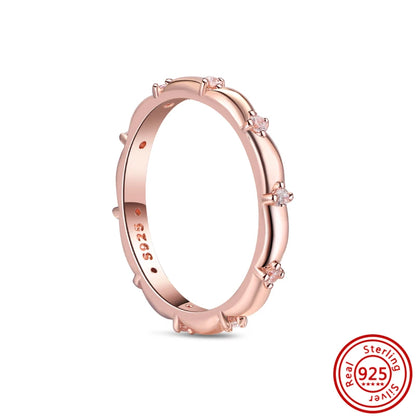 925 Sterling Silver Original Rose Gold Plated Fashion Women Ring Flower Green Zircon Design Jewelry Exquisite Wedding Gift Rings