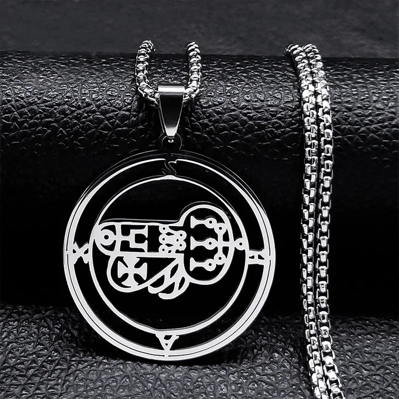 Stainless Steel Demon Seal Necklace Men/Women Silver Color Satan LILITH Necklaces & Pendants Jewery colares feminino N1331S03