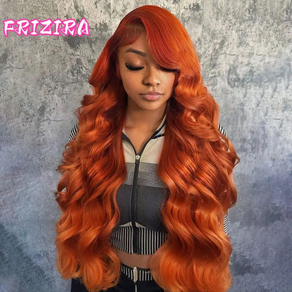 Ginger Orange #350 Body Wave 13x6 HD Lace Front Wig – 250% Density Pre-Plucked