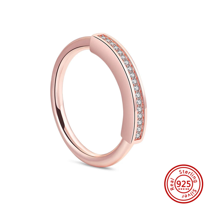925 Sterling Silver Original Rose Gold Plated Fashion Women Ring Flower Green Zircon Design Jewelry Exquisite Wedding Gift Rings