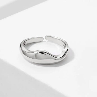 Gold Silver Plated Geometric Arc Smooth Rings for Women Big Large Bold Open Finger Ring Chunky Jewelry New Hot