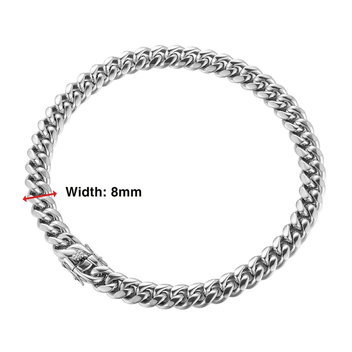 ULJ Punk Miami Cuban Link Men Hip Necklace 304 Stainless Steel Hip-Hop Female Male Bracelet Chain Ice Out Waterproof Jewelry
