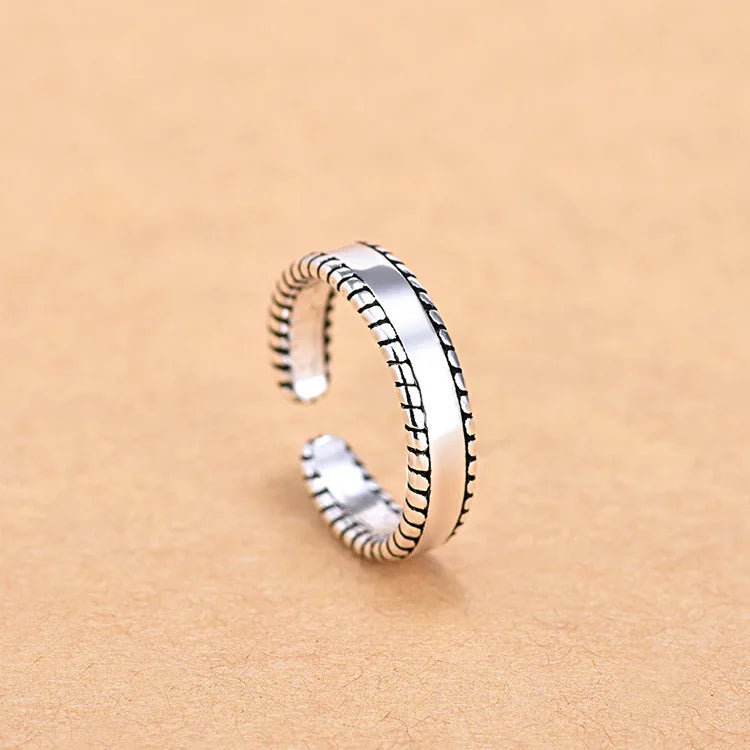 Hot 925 Sterling Silver Ring AAA Zircon Adjustable Simplicity Fashion Exquisite Women Jewelry Accessories Wedding Party Gift