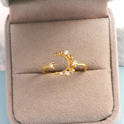 100 styles 14K Gold Plated Color Zircon Flower Crown Bow Open Ring Women Adjustable Stackable Finger Rings Wedding Jewelry Gift