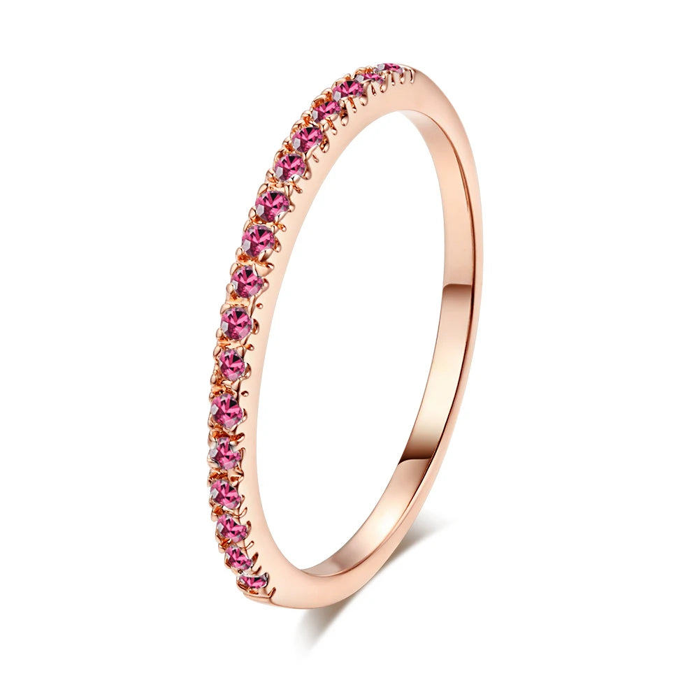 Korean Dainty Rings For Women Aesthetic Accessories Jewellry Date Engagement Women' Ring Thin Colorful Finger Jewelry R132