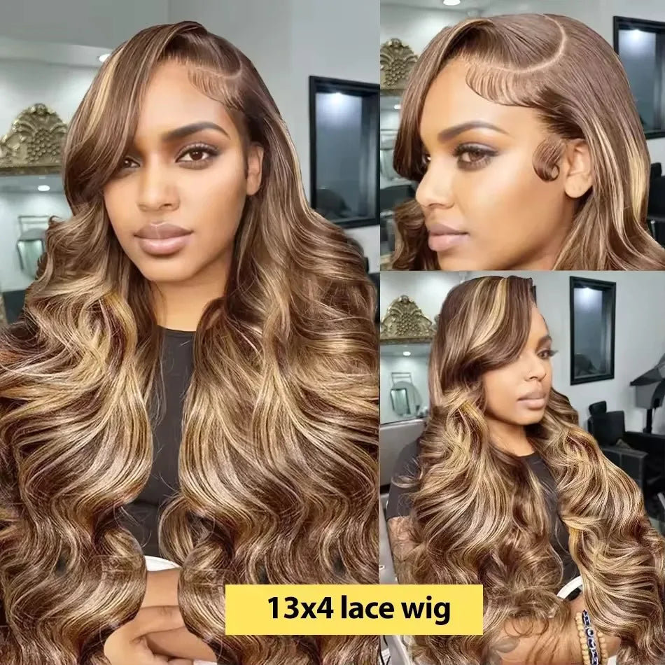 Ombre Honey Blonde Body Wave Glueless HD Lace Wig – 13x6, 13x4 & 5x5, Up to 46 Inch