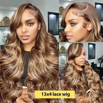 Ombre Honey Blonde Body Wave Glueless HD Lace Wig – 13x6, 13x4 & 5x5, Up to 46 Inch