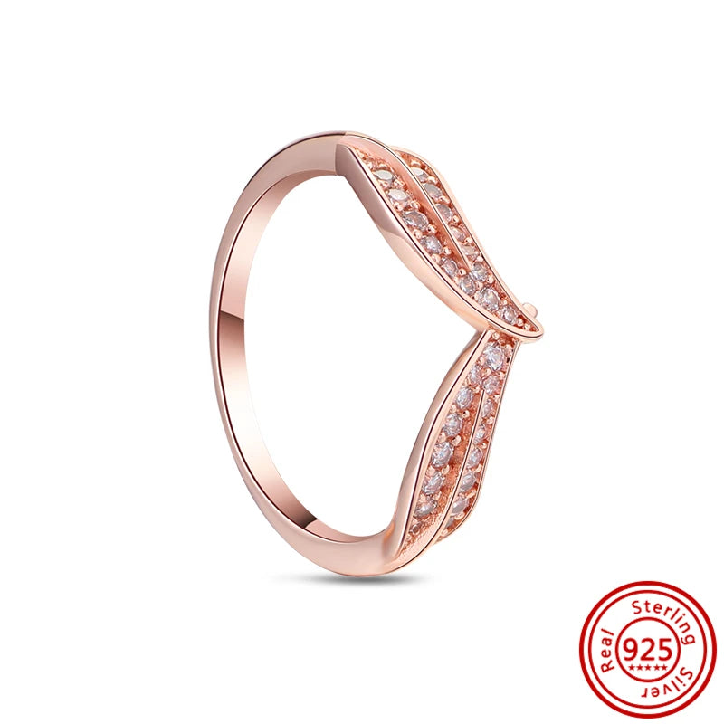 925 Sterling Silver Original Rose Gold Plated Fashion Women Ring Flower Green Zircon Design Jewelry Exquisite Wedding Gift Rings