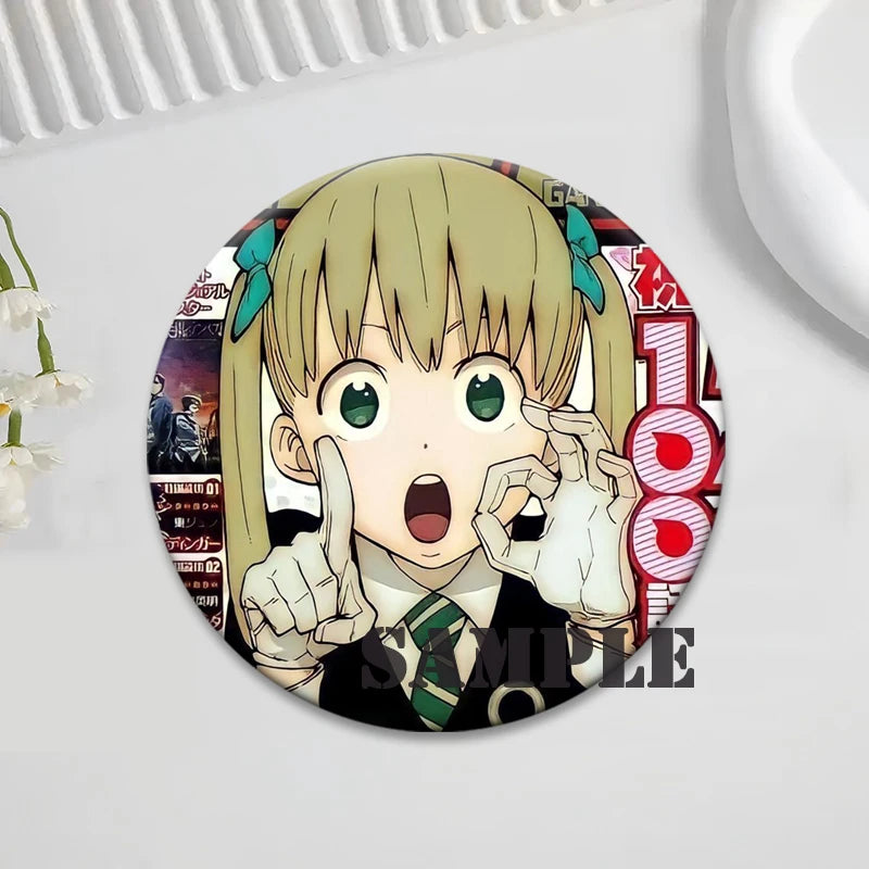 Soul Eater Brooches Anime Figure Lapel Pins Maka Albarn Death The Kid Cartoon Badge for Backpack Accessories Clothes Decoration