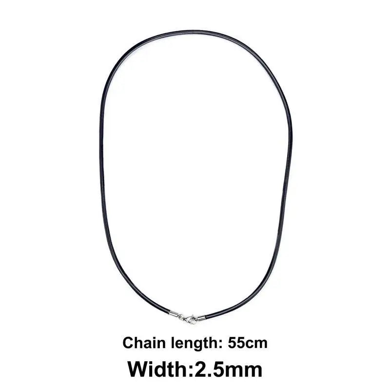 Rubber Rope Necklace & Bracelets For Men Women Fashion Jewelry Gift Casual Round Neck Black Necklace DIY Rope