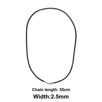 Rubber Rope Necklace & Bracelets For Men Women Fashion Jewelry Gift Casual Round Neck Black Necklace DIY Rope