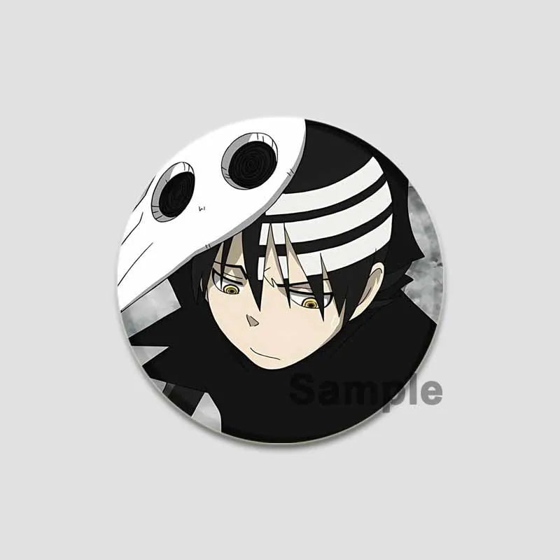 58/44/32mm Anime Soul Eater Round Pins Cartoon Badges Cosplay Handmade Tinplate Brooch for Backpack Clothes Chest Ornament Gifts