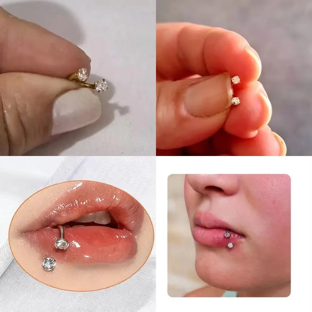 ASTM F136 Grade G23Titanium Wholesale Piercing Set lip Nose Stud Earring Eyebrow 16G Internally Threaded Septum Helix Cartilage