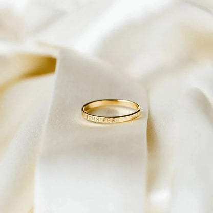 COOLTIME Personalized Custom Ring For Women Stainless Steel Gold Color Engrave Name Rings Anniversary Jewelry Gift Couple Mom