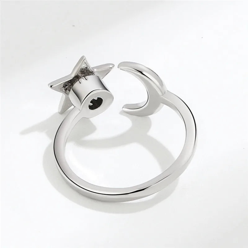 Fashion Fidget Spinner Ring Anxiety for Girls CZ Rose Flower Rotating Rings Demon Eyes Finger Ring Anti Stress Wedding Jewelry