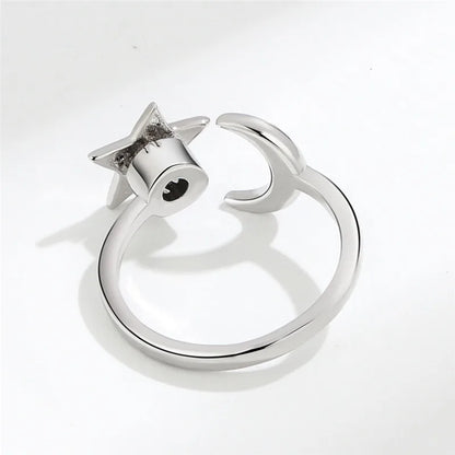 Fashion Fidget Spinner Ring Anxiety for Girls CZ Rose Flower Rotating Rings Demon Eyes Finger Ring Anti Stress Wedding Jewelry