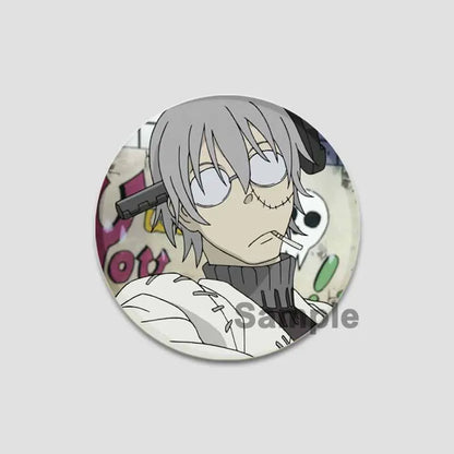 58/44/32mm Anime Soul Eater Round Pins Cartoon Badges Cosplay Handmade Tinplate Brooch for Backpack Clothes Chest Ornament Gifts
