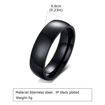 High Polished Stainless Steel Wedding Band Ring for Women Men 2/3/4/5/6mm Gold Plated Smooth Couple Rings Engagement Jewelry