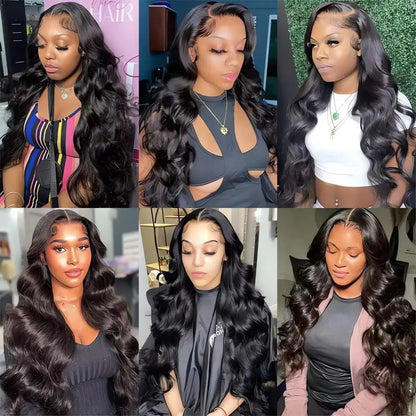 Body Wave 13x6 HD Transparent Lace Frontal Wig – 13x4 & 5x5 Glueless Closure, 30 Inch