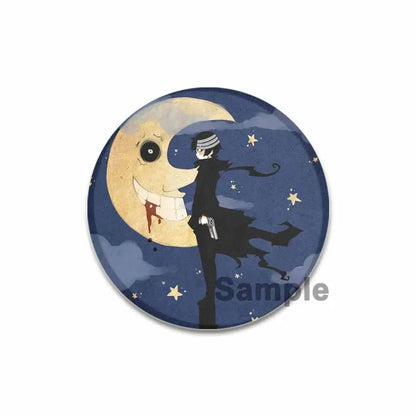 32/44/58MM Anime Soul Eater Pins Thompson Patricia Evans Soul Eater Albarn Maka Figure Icon Brooches Badge for Backpack Clothes