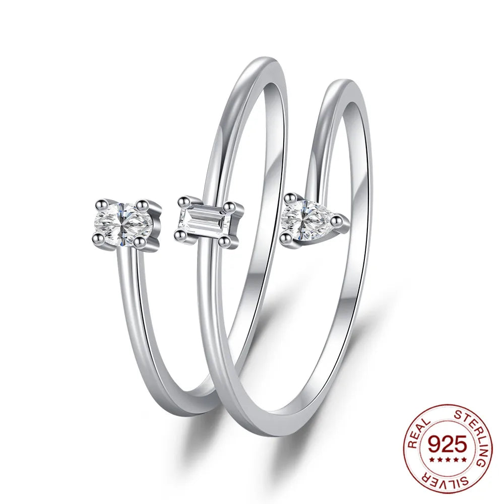 New Rings 925 Sterling Silver Ring Original Silver Pearl Ring For Women Luxury Zircon Simple Finger Ring Lover Jewelry Gifts