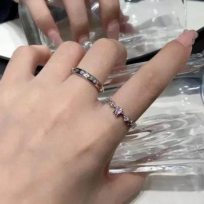 Star Couple Models Adjustable Ring Men And Women Simple Index Finger Rings Light Luxury Tide Cool Pair Of Rings Jewelry Gift