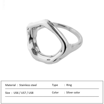 Waterproof Stainless Steel Ring for Women Non-fading Heart Ring Stylish Metal Rings Simple New Jewelry Wholesale Dropshipping