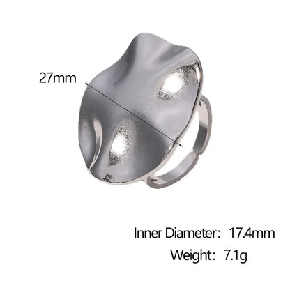 Vintage Stainless Steel Pleated Rings Woman And Men Jewelry Personalized Adjustable Opening Ring Couples Gift Items
