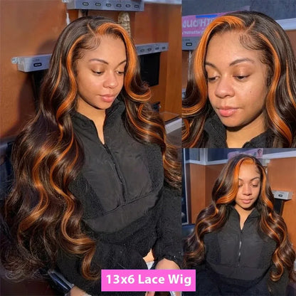 1B/30 Ombre Brown Highlight Body Wave Lace Front Wig – 13x4, 13x6 & 5x5 Glueless